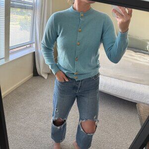 Vintage Light Blue Ballantyne Cashmere Cardigan